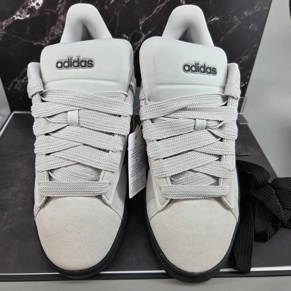 Adidas Grand Court Alpha 00s Mens 11 Grey Black‎ Suede Sneakers Retro IH1287 NEW